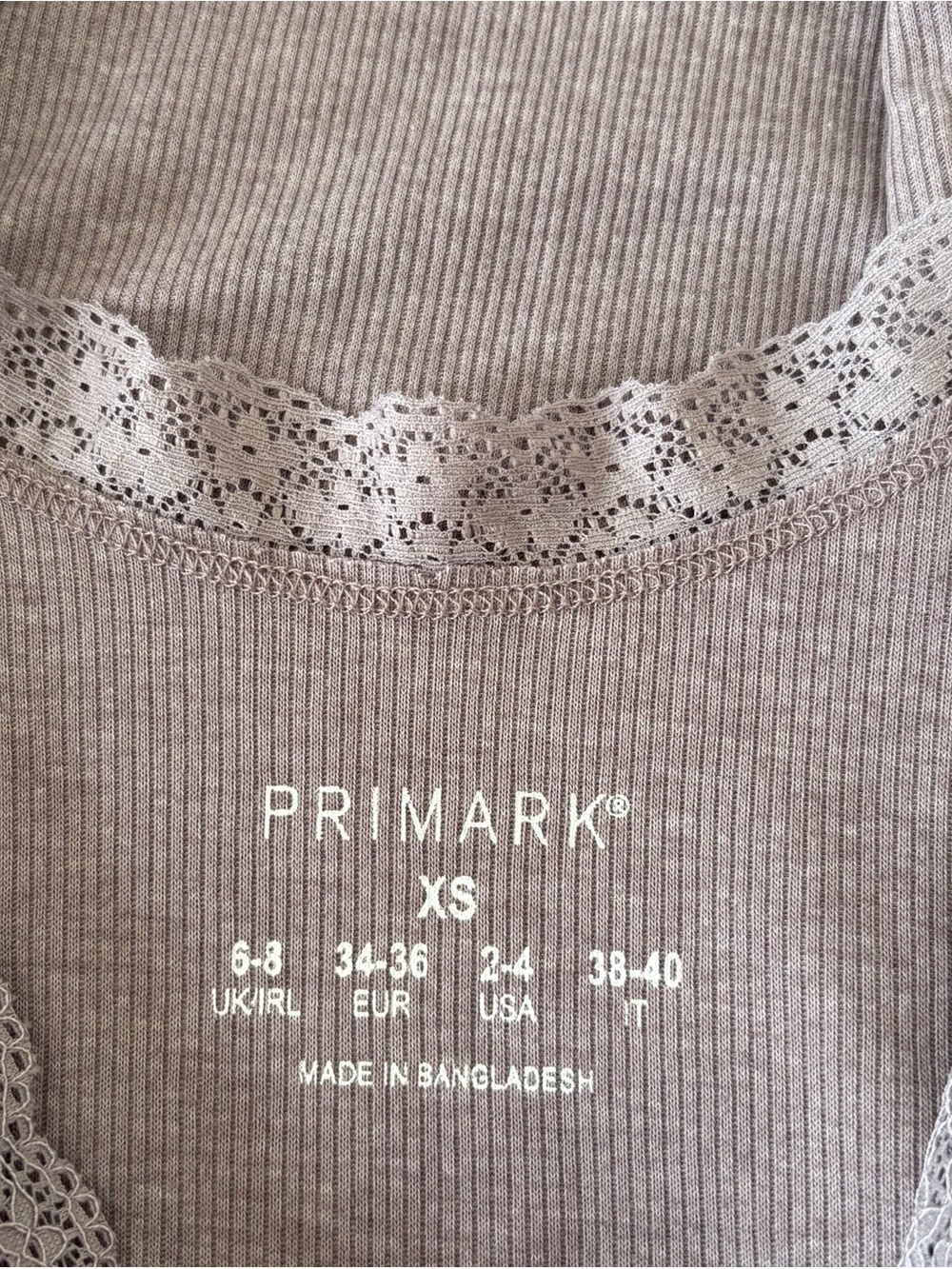 Primark Lace-Trim Ribbed Tank Top - Picture 3 of 3